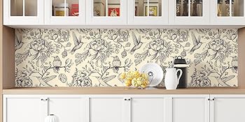 papier peint à fleur beige