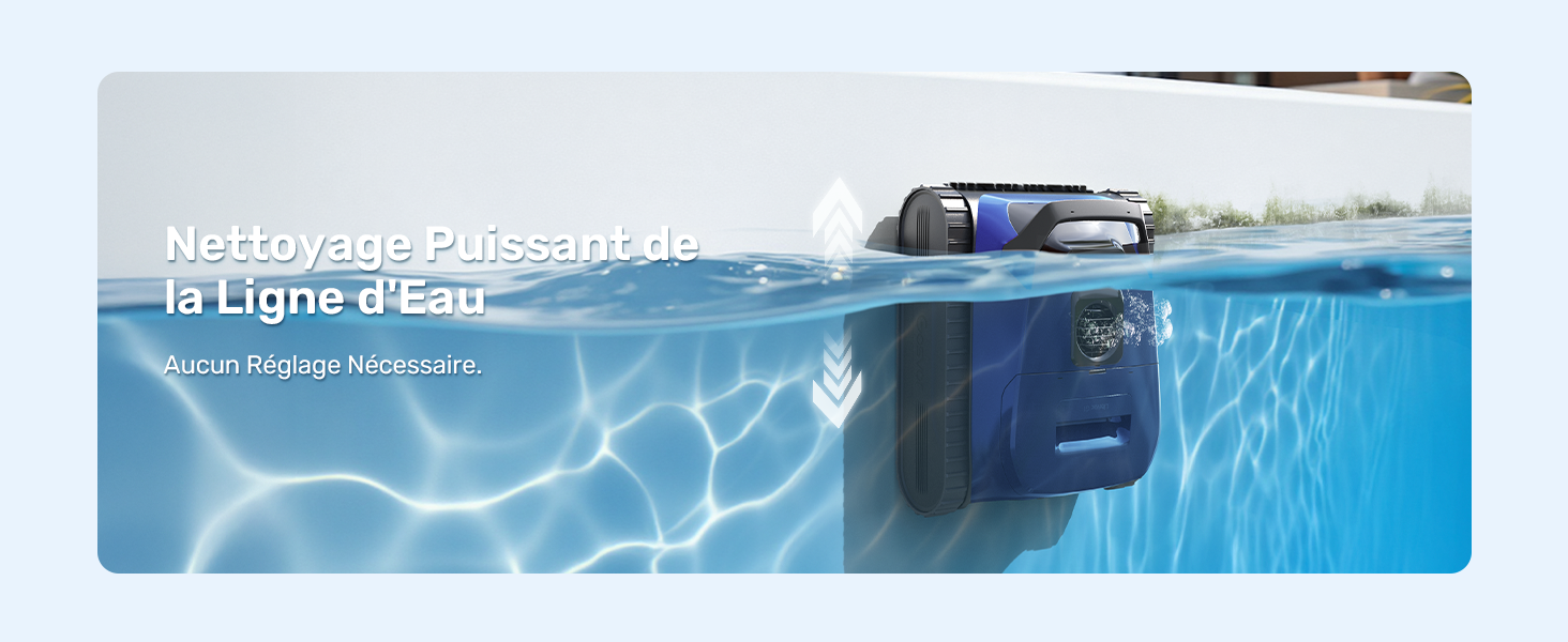Boîtier de caméra sous-marine représenté immergé avec un fond d'eau bleu. Le texte indique la capacité de photographie imperméable/sous-marine pour les environnements aquatiques.
