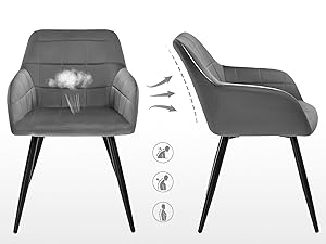 Sillón gris moderno que se muestra desde los ángulos frontal y lateral. Cuenta con un respaldo alto, un asiento curvo y patas metálicas delgadas