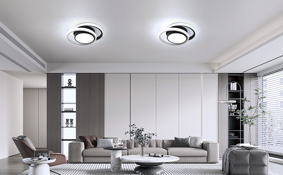 plafonnier led moderne 32w apparecchio lampada de plafond ronde noir blanc froid lustro cucina 