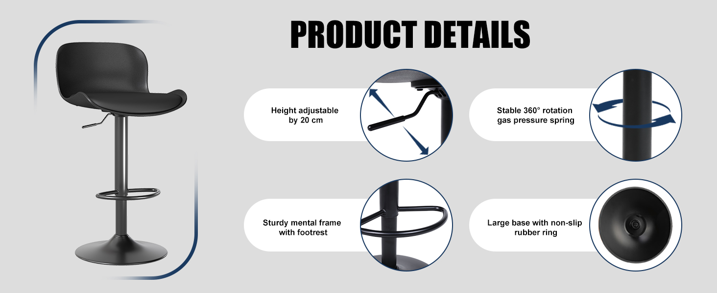 Text reads 'PRODUCT DETAILS'. Technical illustrations showing product assembly and installation steps with arrows and indicators.