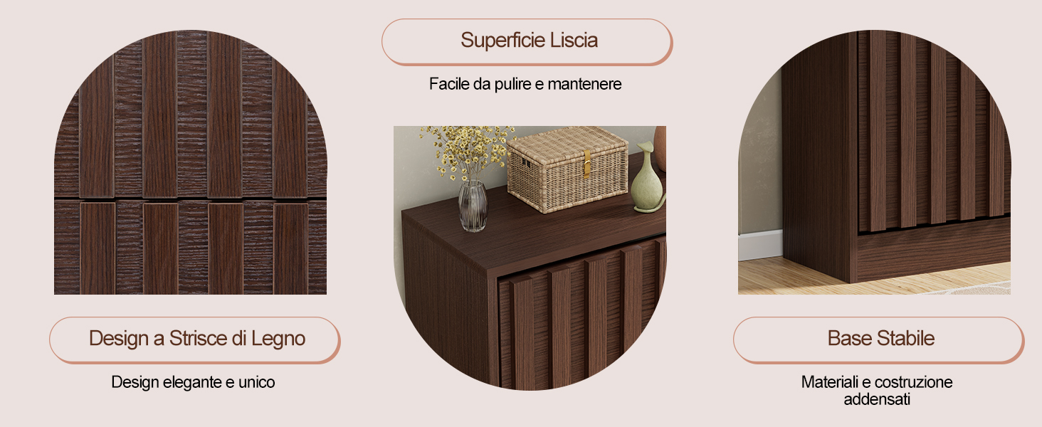 Il testo include «Surface Lines», «Design à Stries et Lignes». Viste multiple e dettagliate di superfici marroni strutturate che mostrano motivi e scanalature lineari.