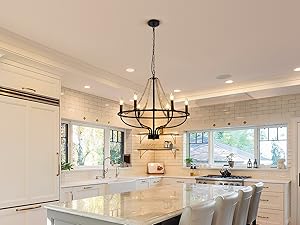 kitchen chandeliers over table