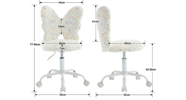 chaise d'étude en fausse fourrure douce