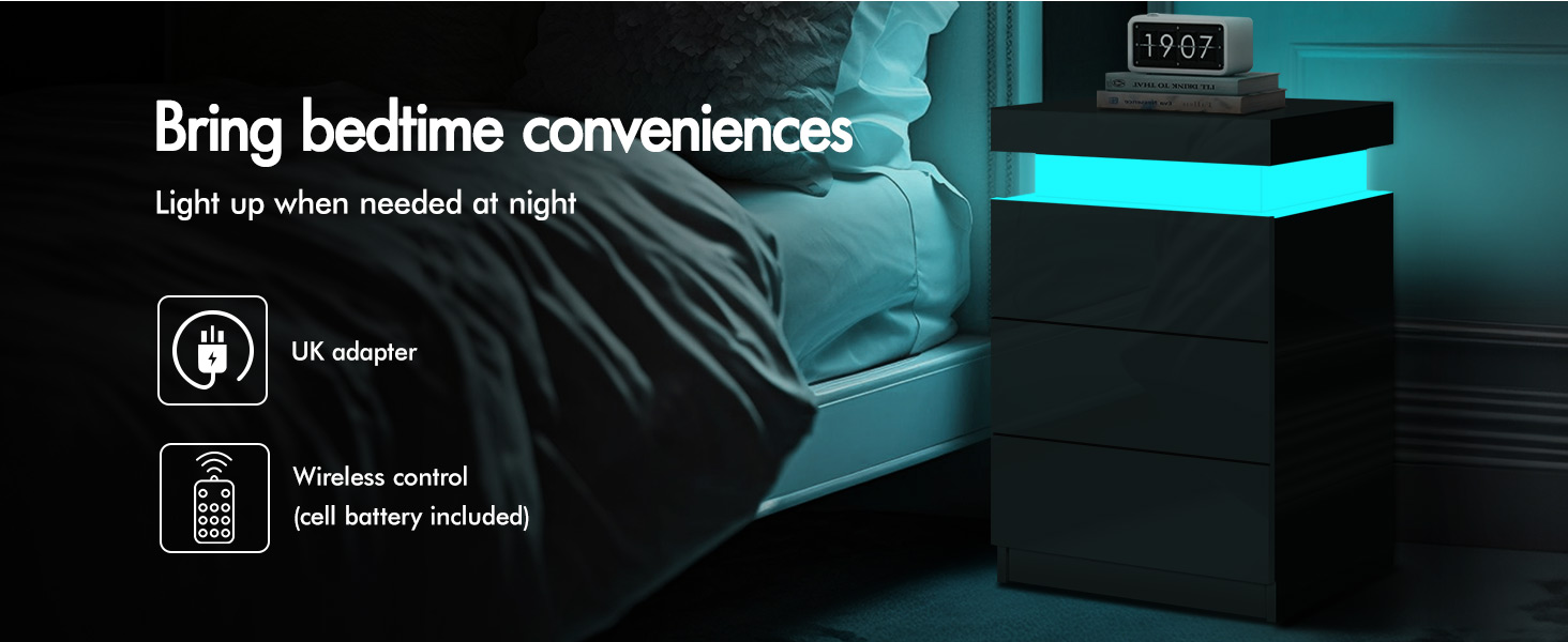 ELFORDSON LED Bedside Tables