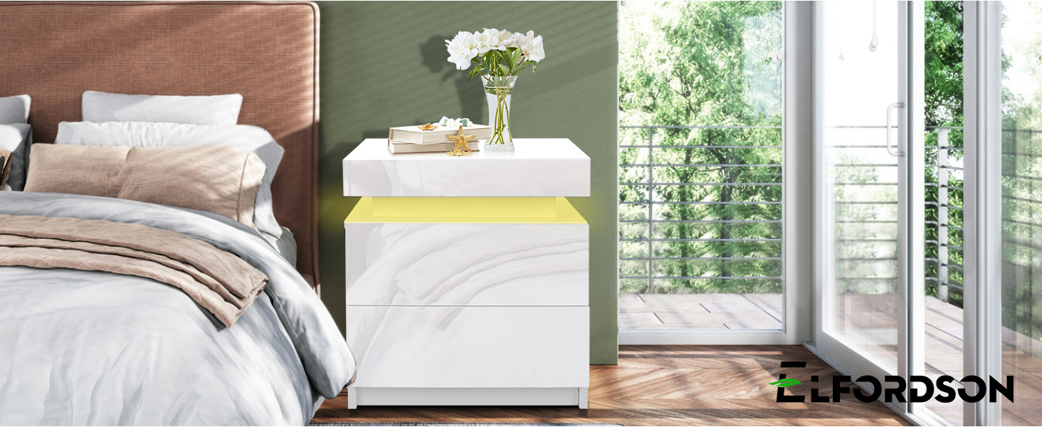 ELFORDSON LED Bedside Tables