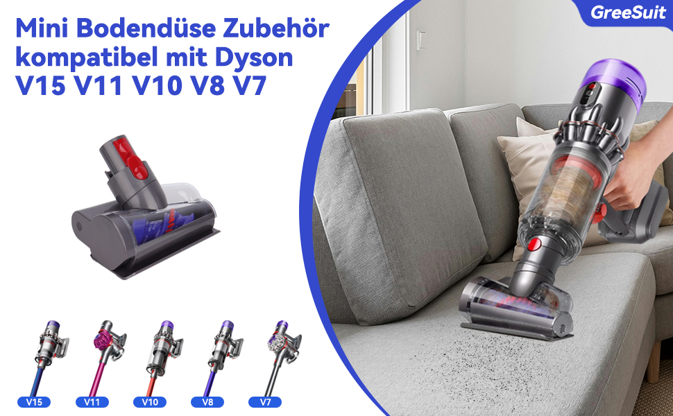 Accesorio de mini cepillo para suelos compatible con Dyson V15 V11 V10 V8 V7