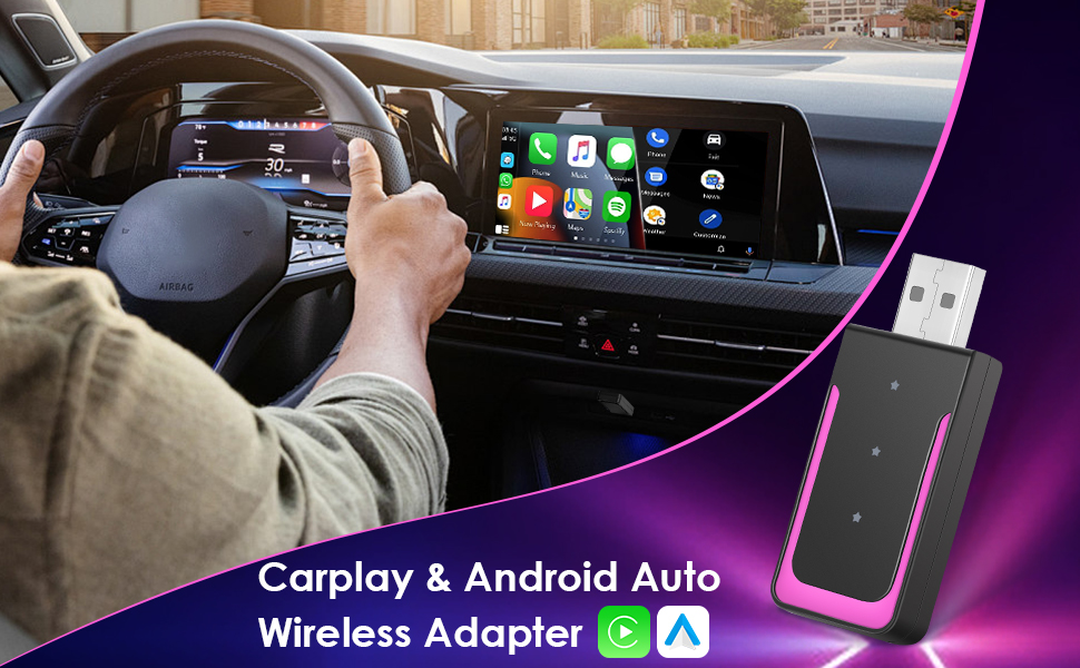 Adaptateur sans Fil pour CarPlay et Android Auto
