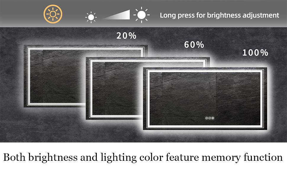 Miroir de salle de bain LED dimmable