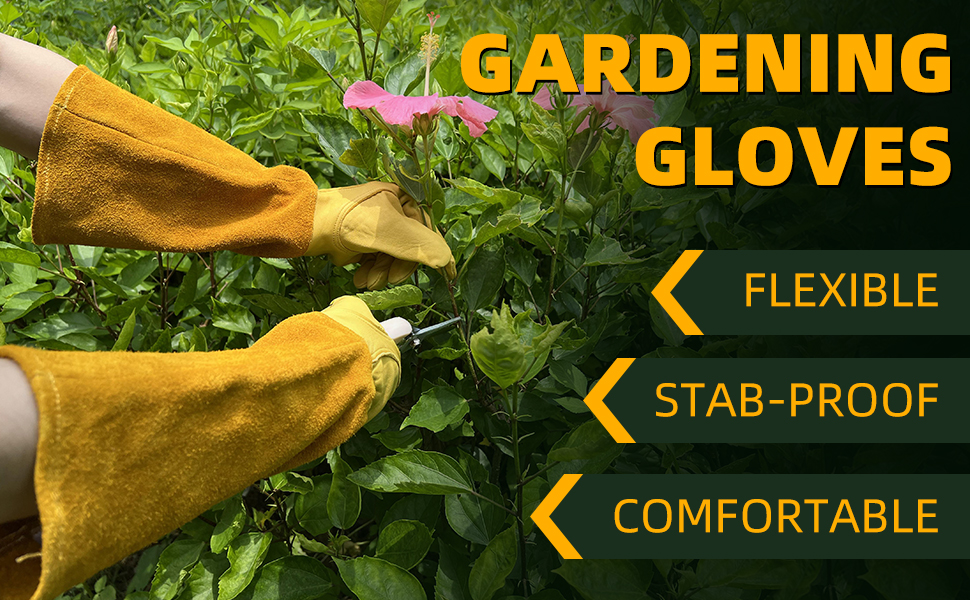 guantes de jardinería de manga larga