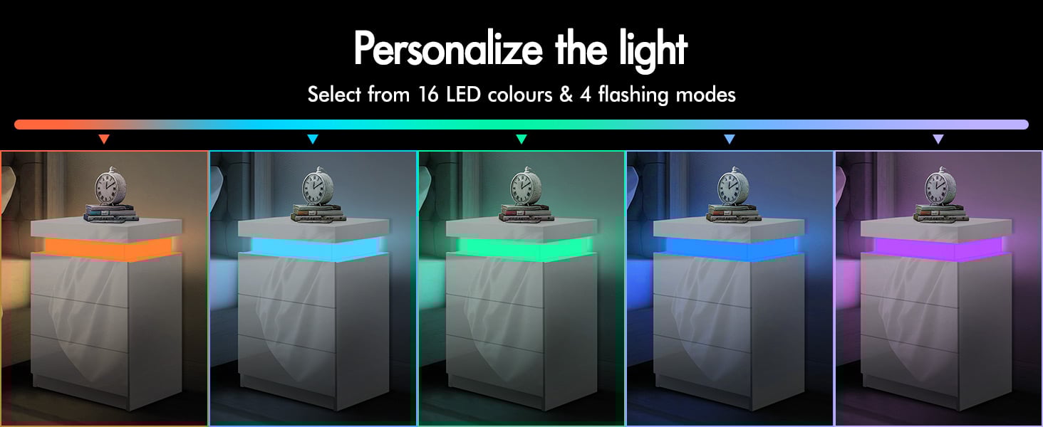 ELFORDSON LED Bedside Tables