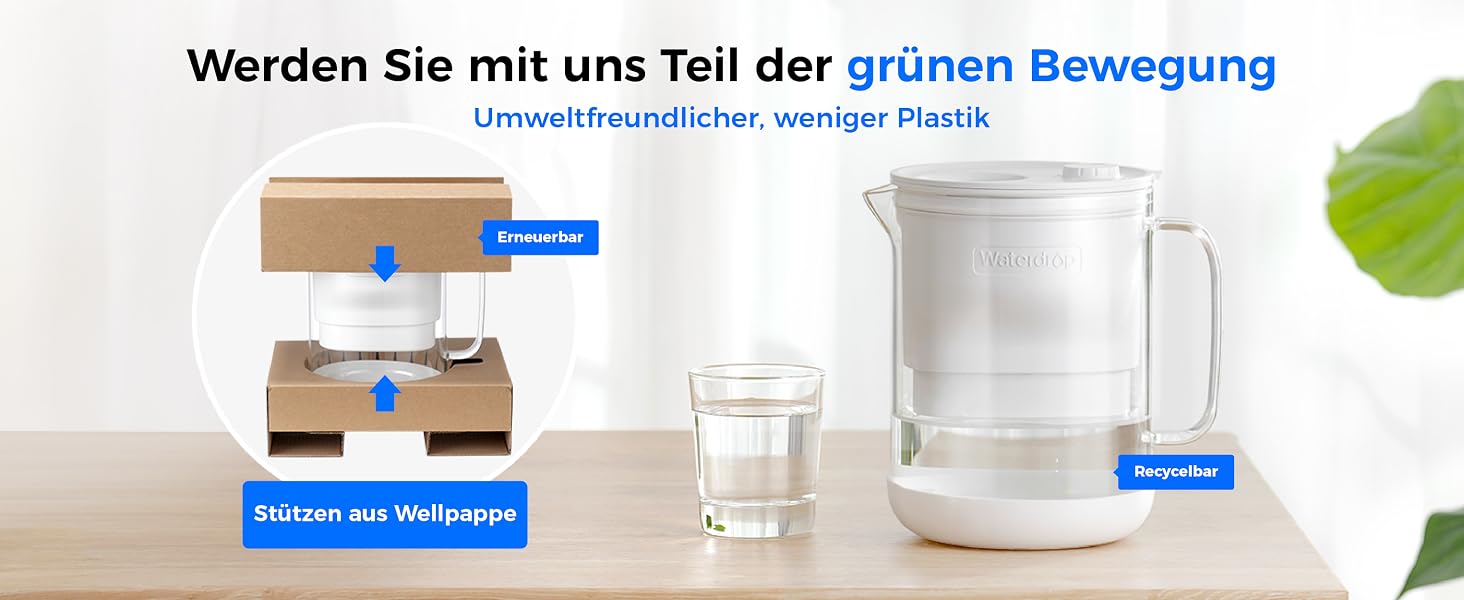 Carafe filtrante en verre