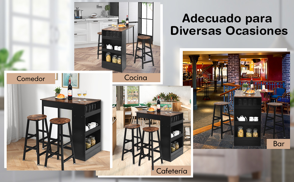 Juego de Mesa de Bar de 3 Piezas