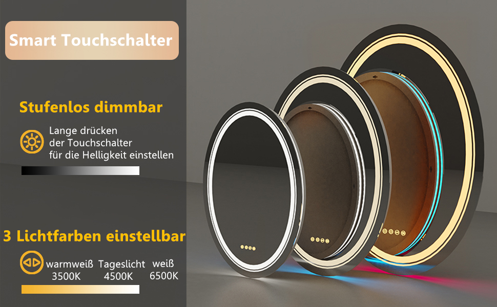 badspiegel mit beleuchtung 50x70 oval badezimmerspiegel beleuchtet spiegel licht mirror bad zimmer 