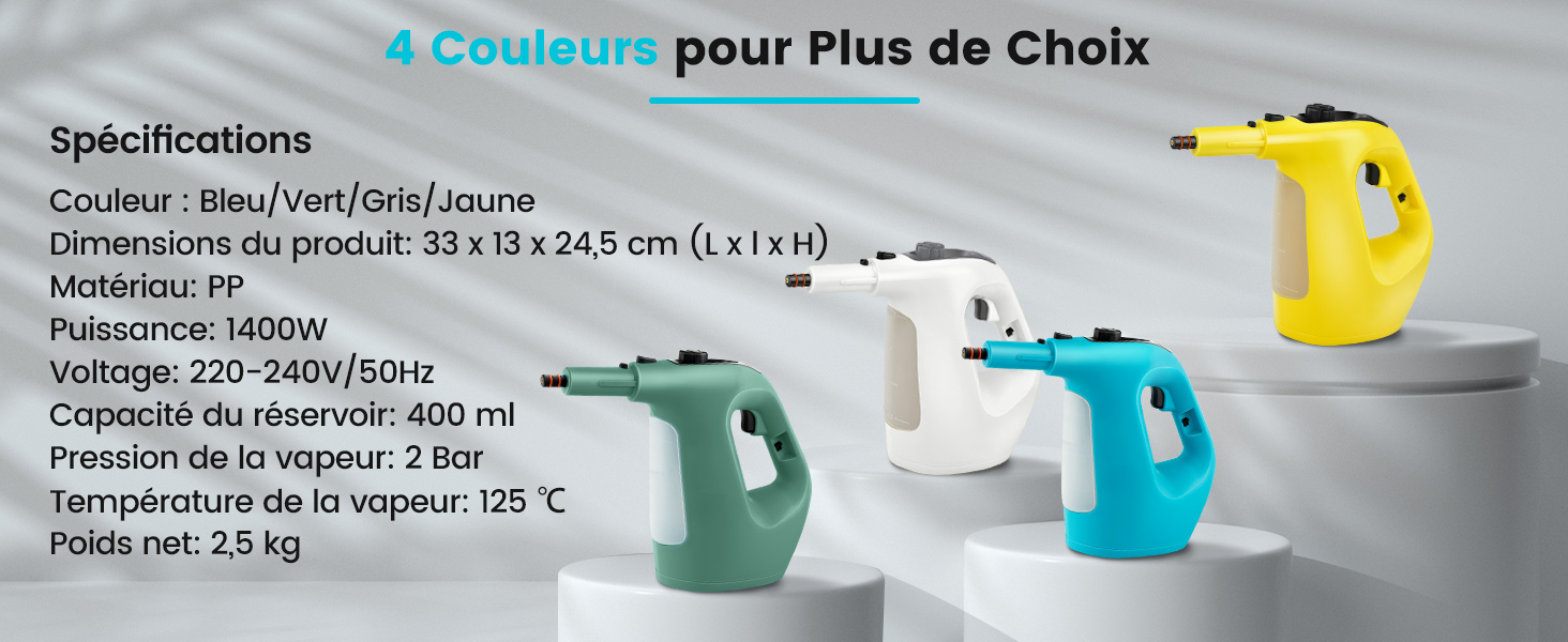 Nettoyeur à Vapeur Polyvalent, vadrouille à Vapeur 1800 W, avec 14