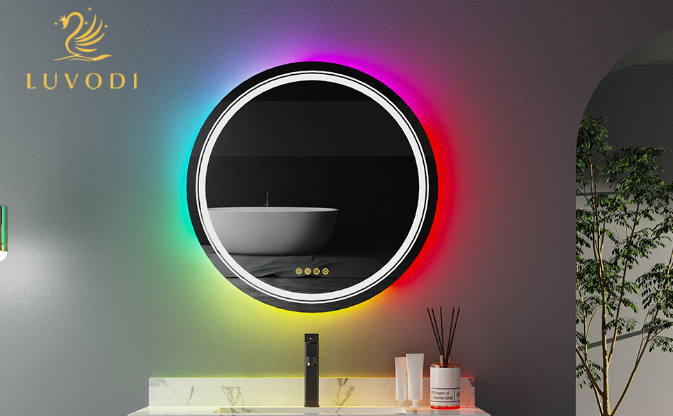 LUVODI MIRROIR SALLE DE BAIN MURAL LED ROND 
