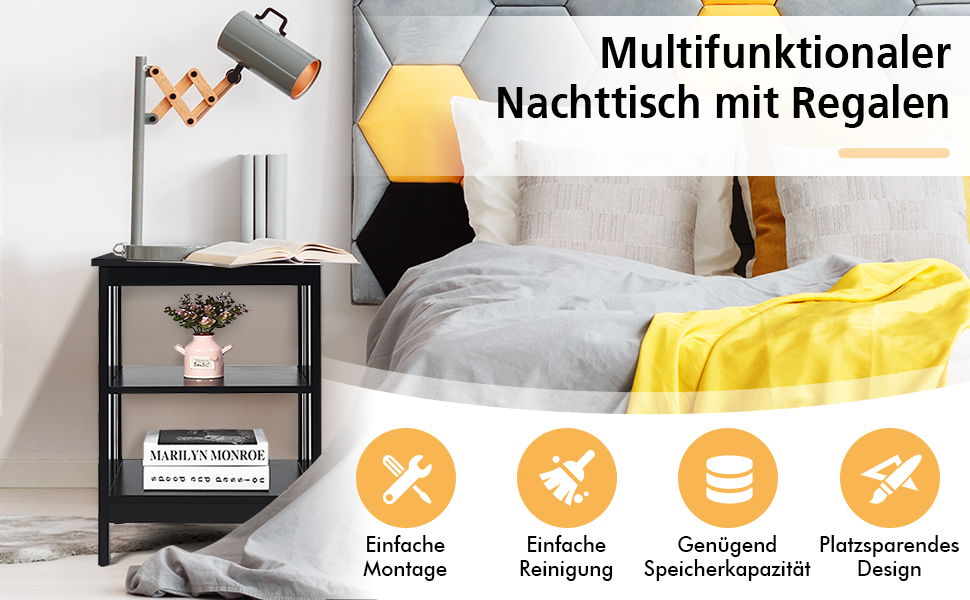 Nachttisch 3 Ebenen