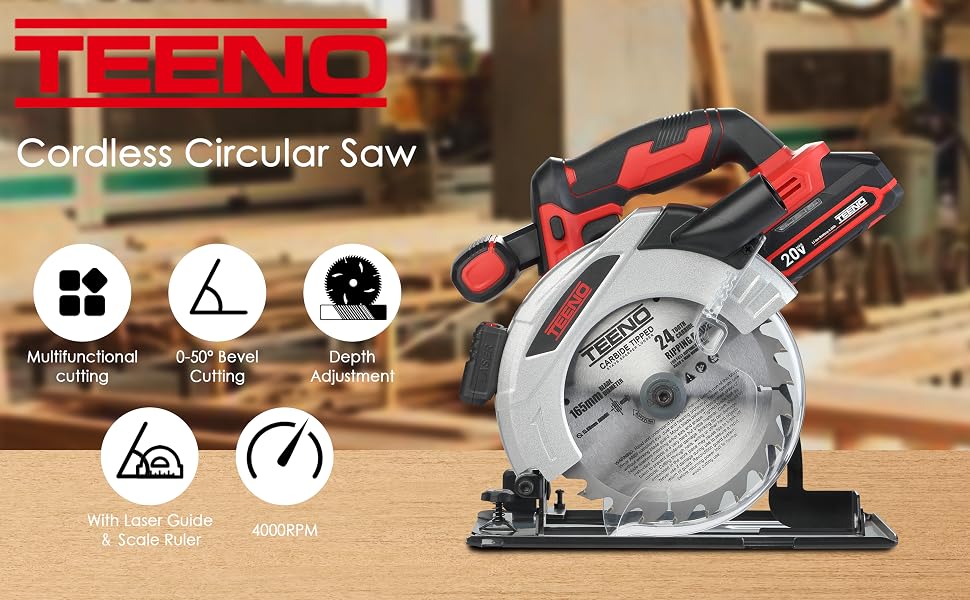 Scies circulaires sans fil avec laser