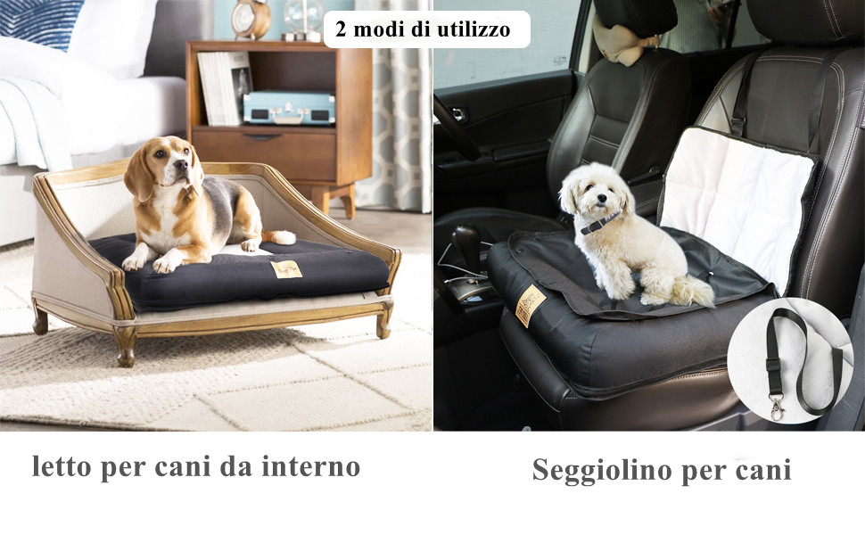 BingoPaw Seggiolino Auto per Cani: Trasportino Cane Taglia Piccola 5 kg Auto Letto per Cane