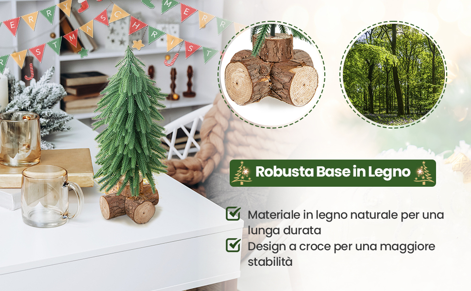 Set Di 9 Mini Alberelli Di Natale Artificiali Con Base In Legno, Abeti In Sisal, 3 Dimensioni, Per Decorazioni Tavolo E Fai Da Te
