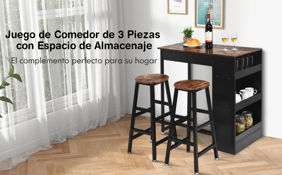 Juego de Mesa de Bar de 3 Piezas