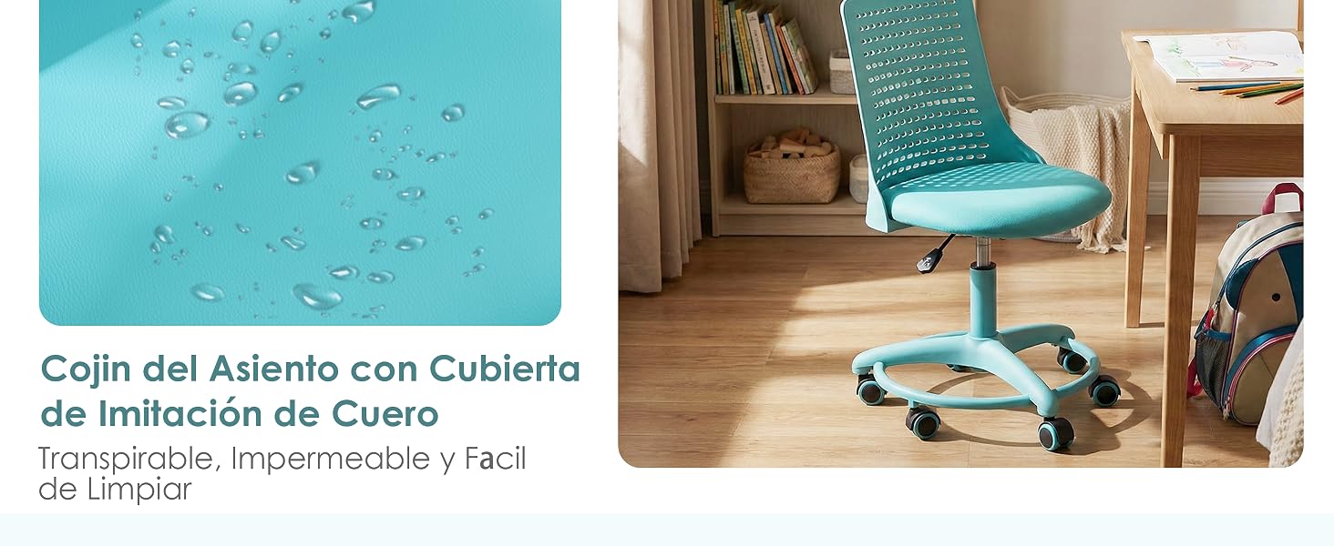 El texto dice «Ciclo del Asiento con Cuidado». Colección de equipos de limpieza o mantenimiento de color verde azulado y blanco que se muestra en el contexto de la instrucción.