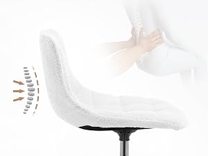 WOLTU Taburete Tocador, Silla Escritorio Ergonomica, Taburete con Respaldo, Altura Ajustable