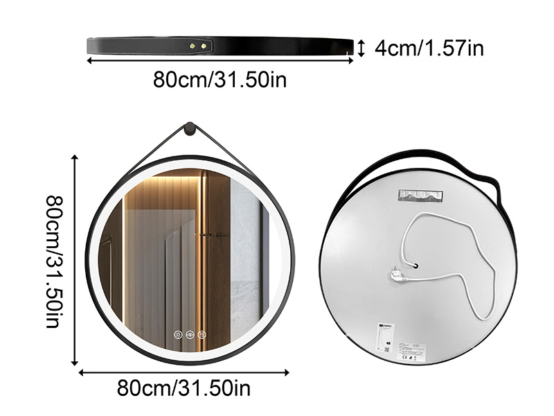 specchio con led luce bagno rotondo 60 cm 80 cm specchio tondo da bagno con led luce