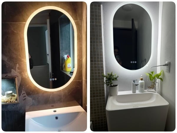 Specchio Bagno con Luce Specchio Bagno LED Disappannamento Dimmerabile 3 Temperature di Colore