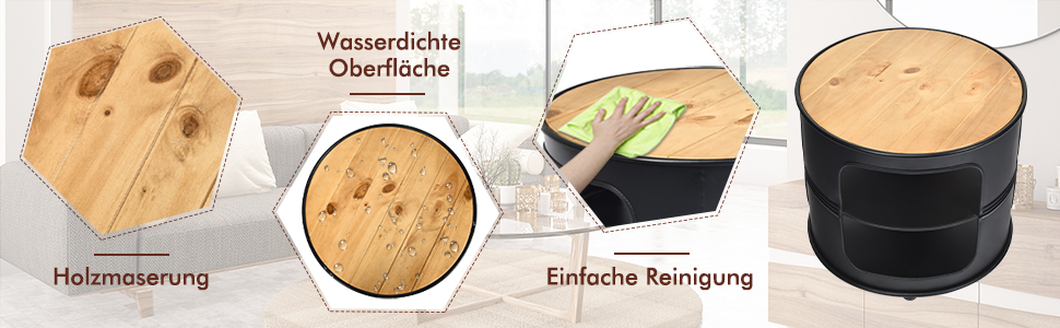 beistelltisch holz, beistelltisch industrial, beistelltisch industriedesign, beistelltisch schwarz