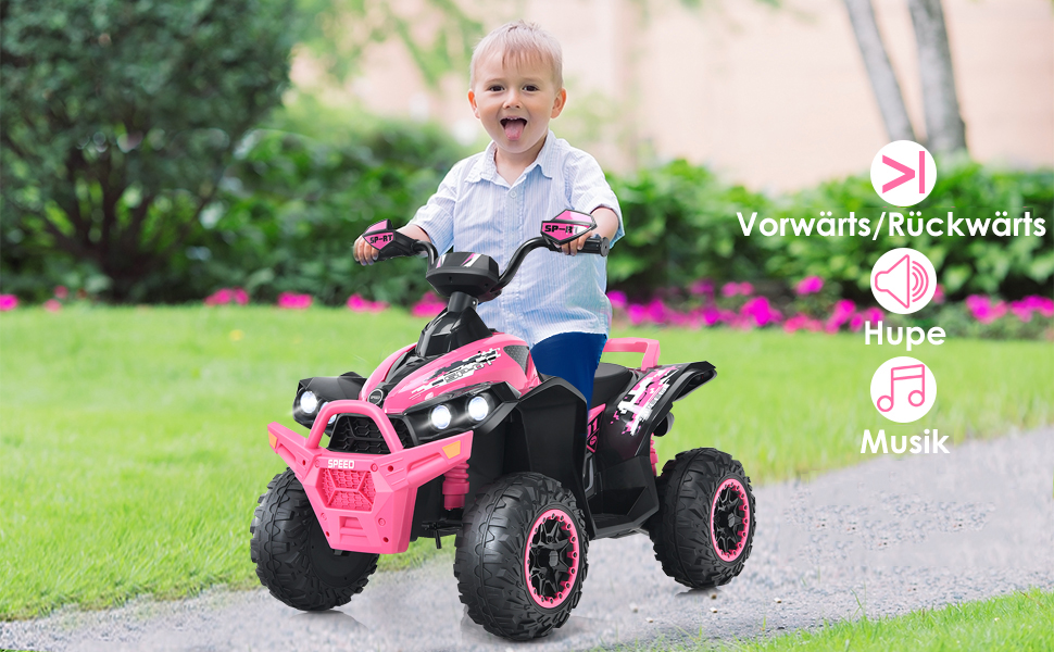 COSTWAY 12V Elektro Kinderquad mit Musik Kinder quad 
