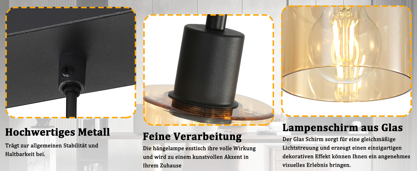 Glas retro pendellampe