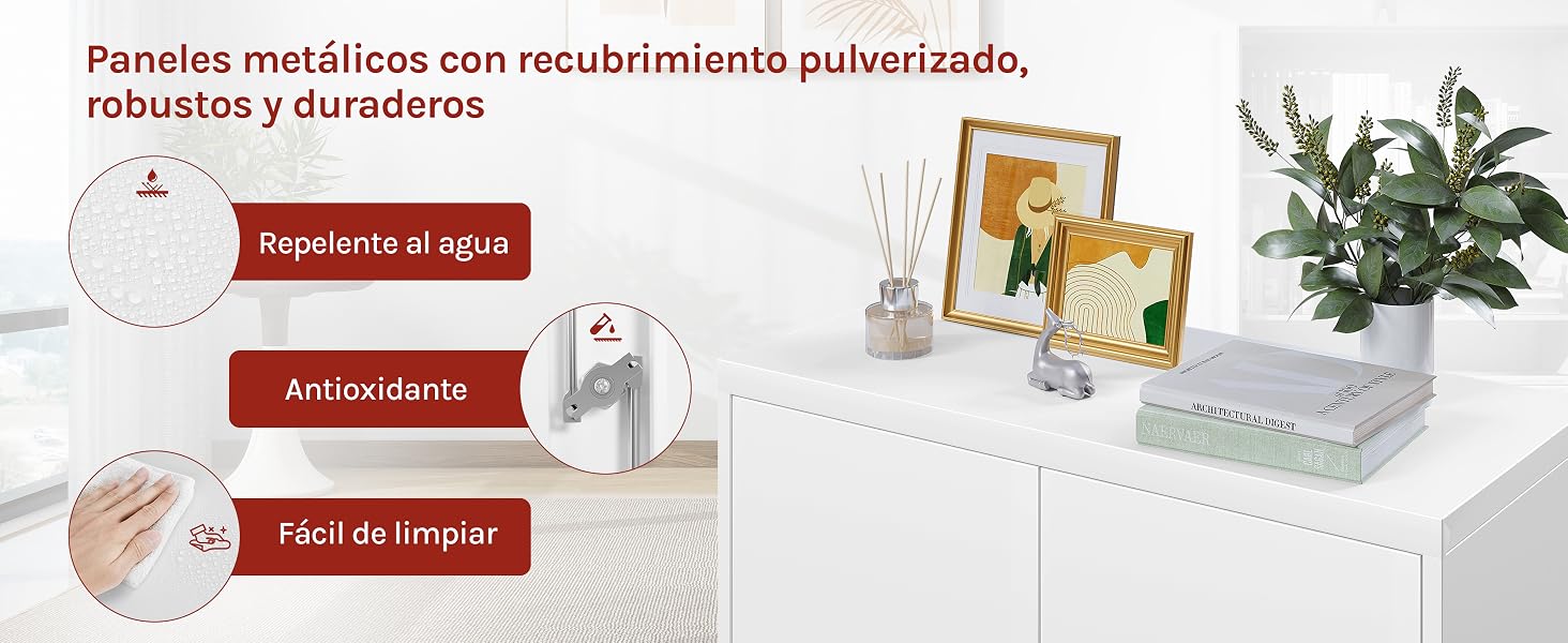 Archivador Armario Oficina, Armario Metalico con Cerradura, Cajonera Escritorio Multiusos