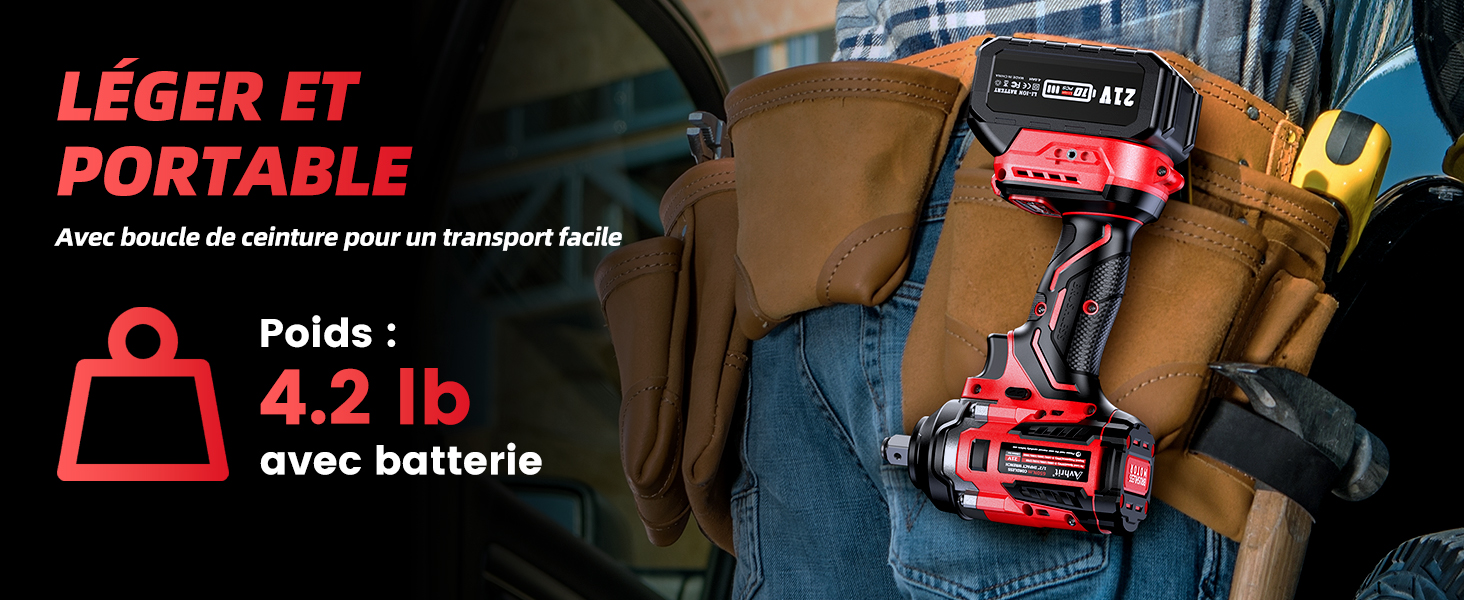 Clé à Chocs électrique Sans Fil 1/2" – 1600 Nm, 2 Batteries 4000 MAh, 5 Douilles Incluses – Pour Voiture Et Bricolage Intensif