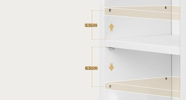 lo scaffale è mostrato con le dimensioni del ripiano.