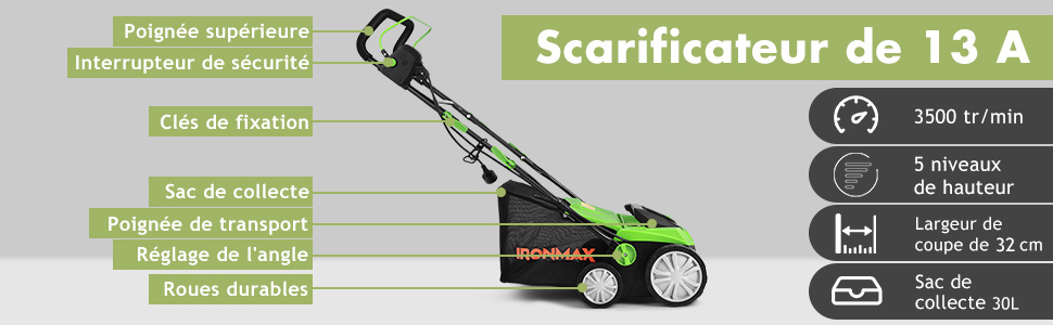 Scarificateur de Pelouse Électrique