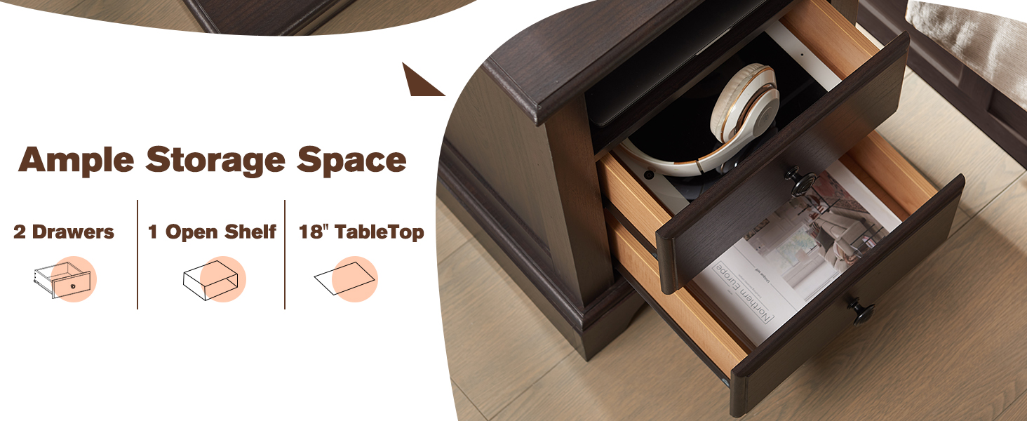 bedside table with storage drawer