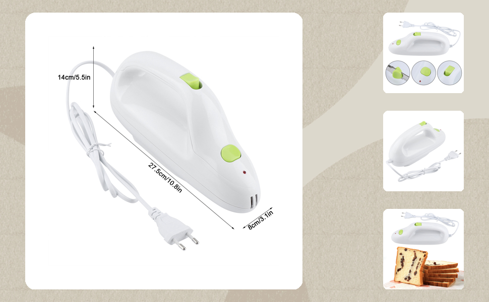 Schéma technique du produit montrant les composants de ce qui semble être un appareil électronique en blanc, avec plusieurs vues, y compris des perspectives latérales et supérieures.