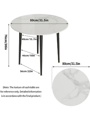 Tavolo da Pranzo Cucina Moderno Rettangolo 120cm in Marmo Tavolo da Pranzo