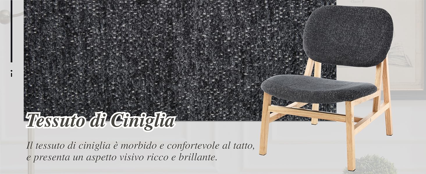 Il testo recita «Il tessuto di Cariflex». Immagini ravvicinate di tessuto o materiale a trama scura che mostrano il motivo dettagliato della superficie e la struttura della trama.