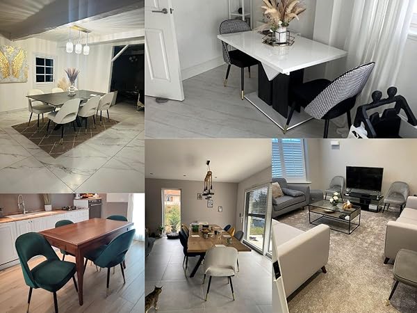fauetuil velours salle a manger lot de 2