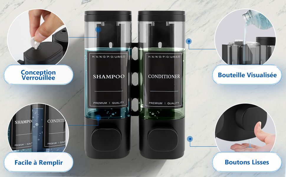 MEKOTRIN Distributeur de Savon 300ML*2