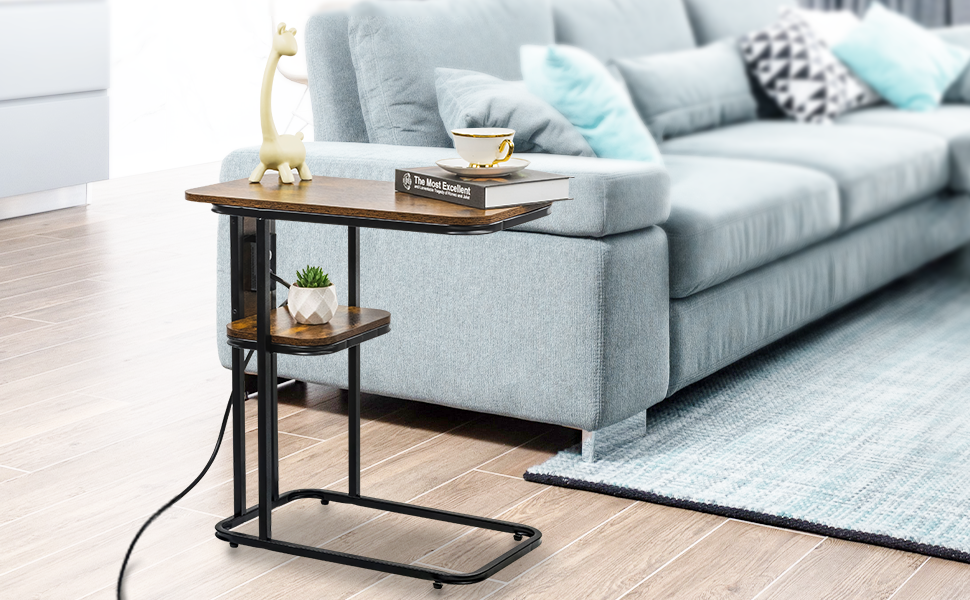 C shaped sofa table