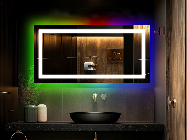 LUVODI Specchio Digitale Bluetooth Bagno LED Specchio Smart Musica Luce Parete Retroilluminato Touch