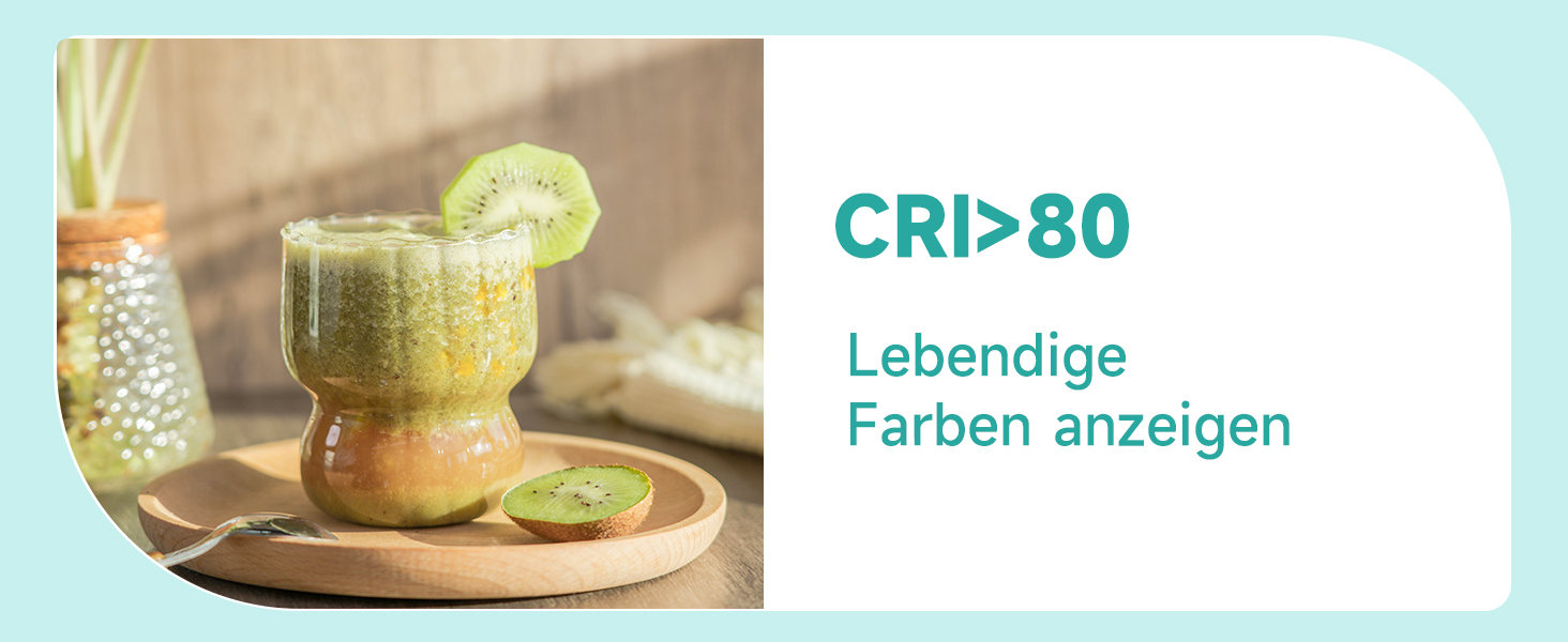 CRI>80 Lebendige Farben anzeigen