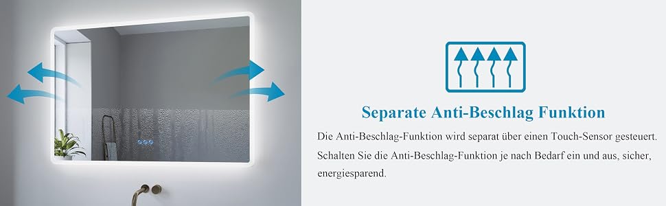LED-Lichtspiegel Badspiegel mit Beleuchtung