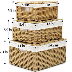 A set of storage baskets 