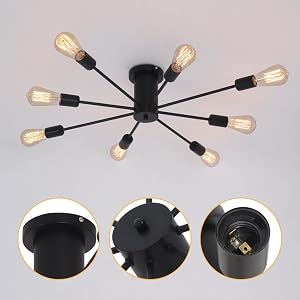 Vintage Ceiling Light 8 Sockets Industrial Chandelier E27