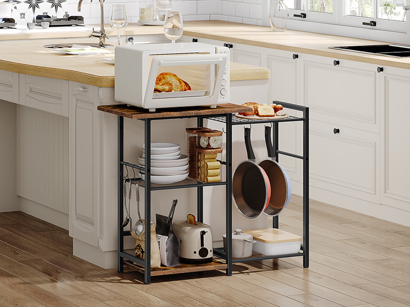 Kitchen Storage Rack, Baker's Rack, Kitchen Island Microwave Stand with ...