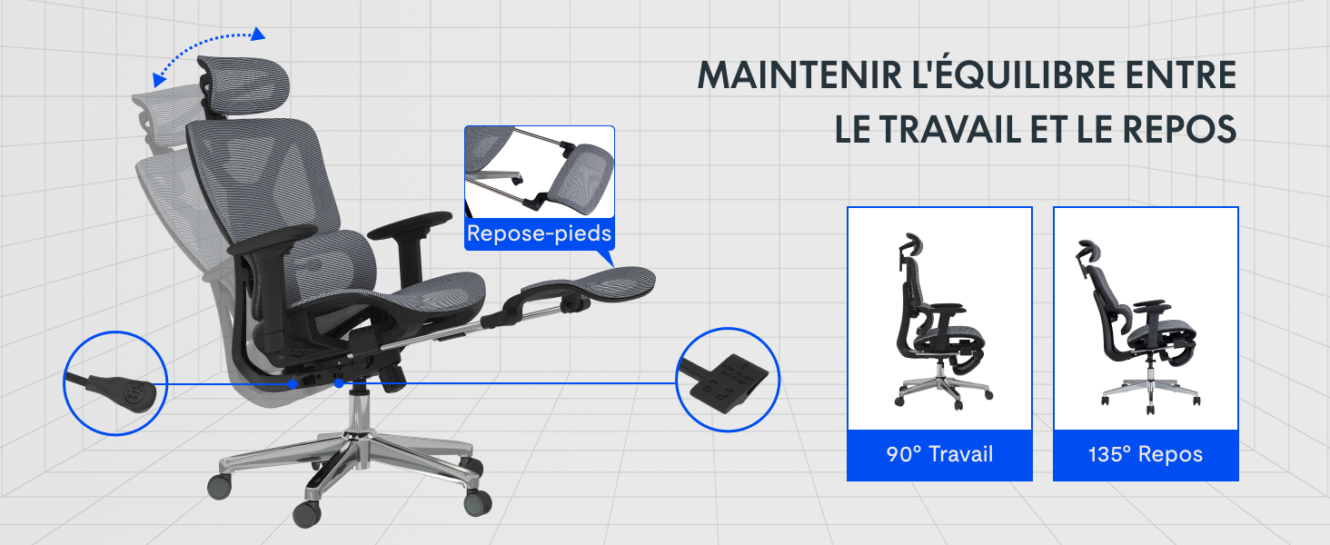 la chaise ergonomique avec accoudoirs réglables